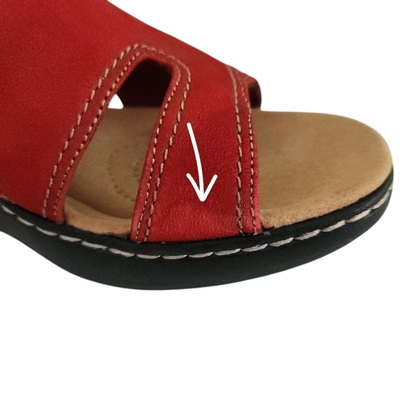 CLARKS womens Comfrot Walking Sandals Merliah Style Flat Sandals Wedge 7 1/2 W - Picture 11 of 12